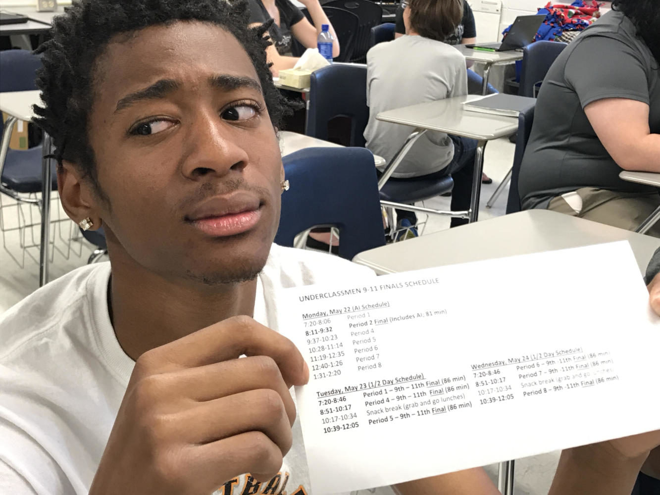 Keishawn Forrest (18) has had enough of block scheduling.