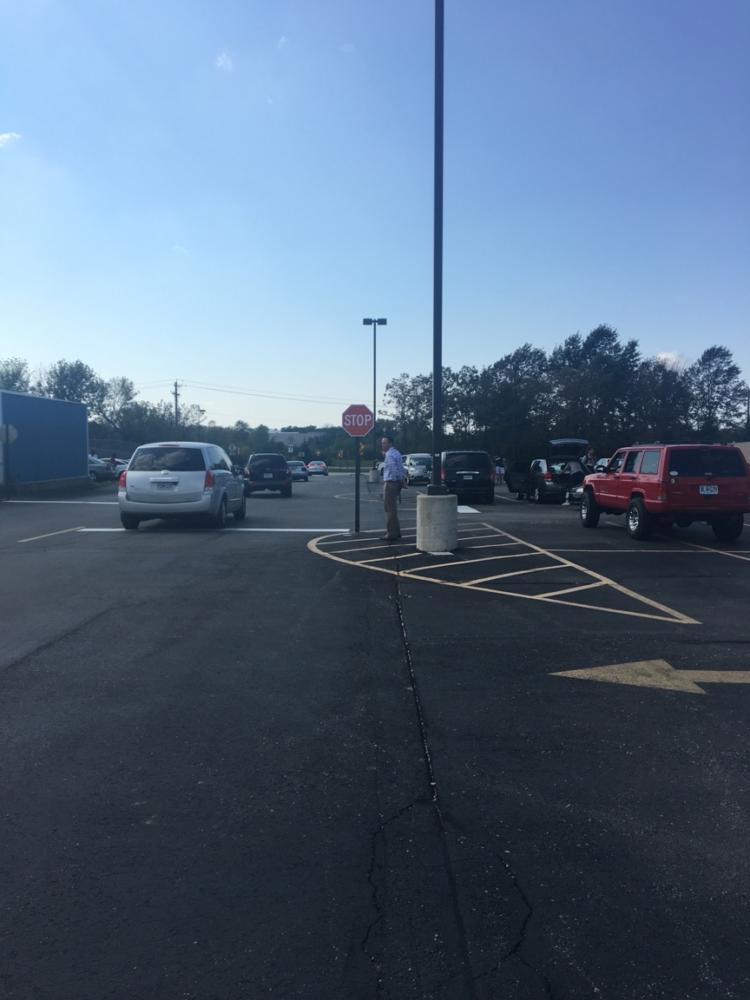 parking lot stop sign