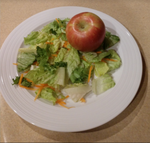 This healthy meal, consisting of an apple and a salad, is this considered healthy?