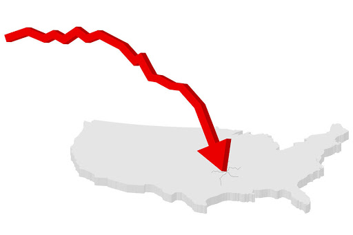 A depiction of the stock market in the U.S