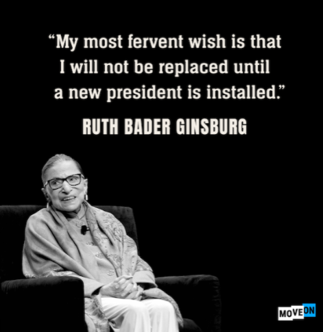 The late U.S Supreme Court Justice Ruth Bader Ginsburgs last wishes in regards to succession.