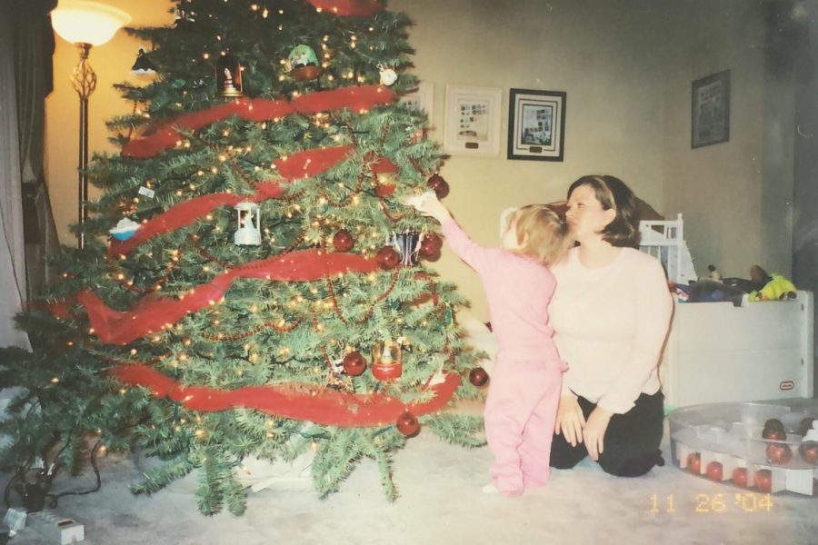 Some holiday decorations in the early 2000s had bright, deep colors like the tree pictured.