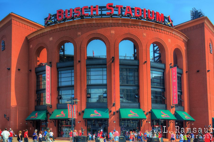 After+being+absent+from+baseball+since+2019+Busch+stadium+opened+its+doors+up+to+13%2C000+eager+fans