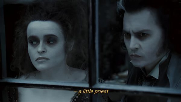 A frame from the film adaptation of Sweeney Todd: The Demon Barber of Fleet Street 

